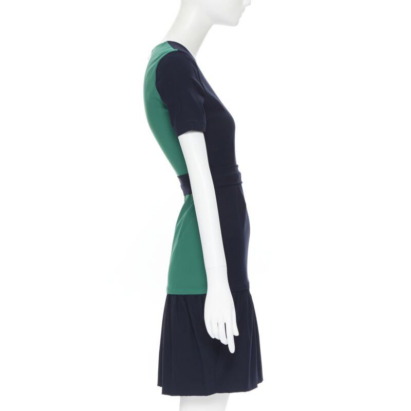 Preen by Thornton Bregrazzi PREEN THORNTON BREGAZZI navy blue green colorblocked back cocktail dress XS Size XS / US 0-2 / IT 36-38 - 5 Thumbnail