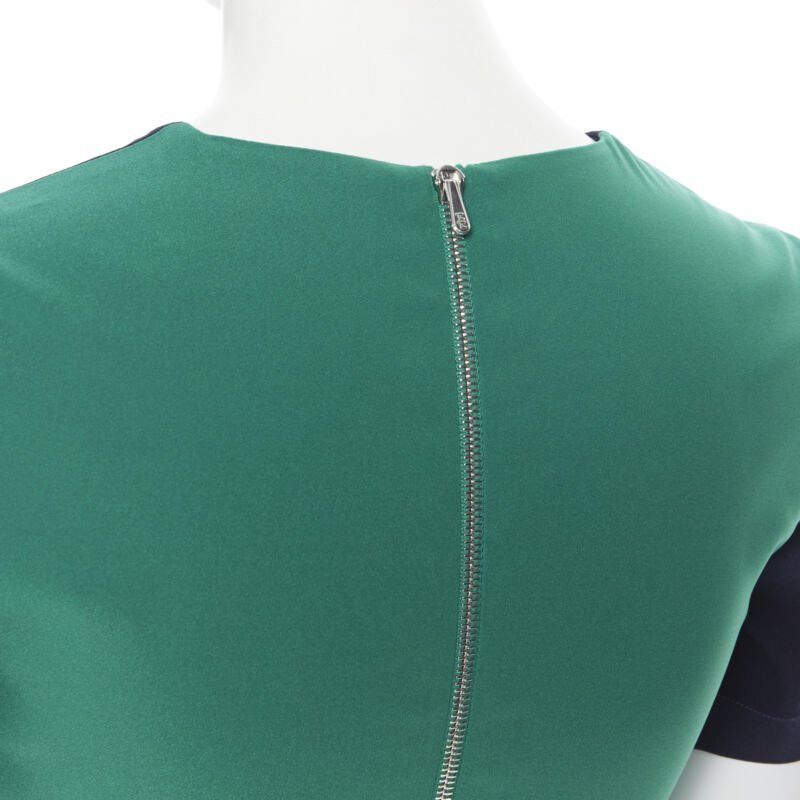 Preen by Thornton Bregrazzi PREEN THORNTON BREGAZZI navy blue green colorblocked back cocktail dress XS Size XS / US 0-2 / IT 36-38 - 9 Thumbnail