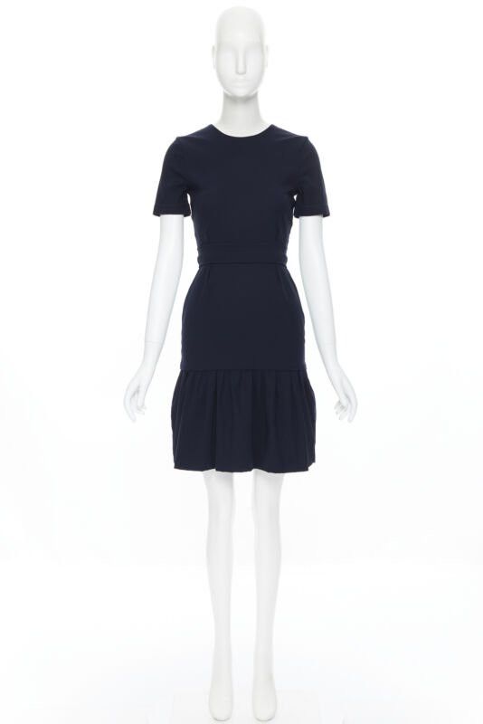 PREEN THORNTON BREGAZZI navy blue green colorblocked back cocktail dress XS