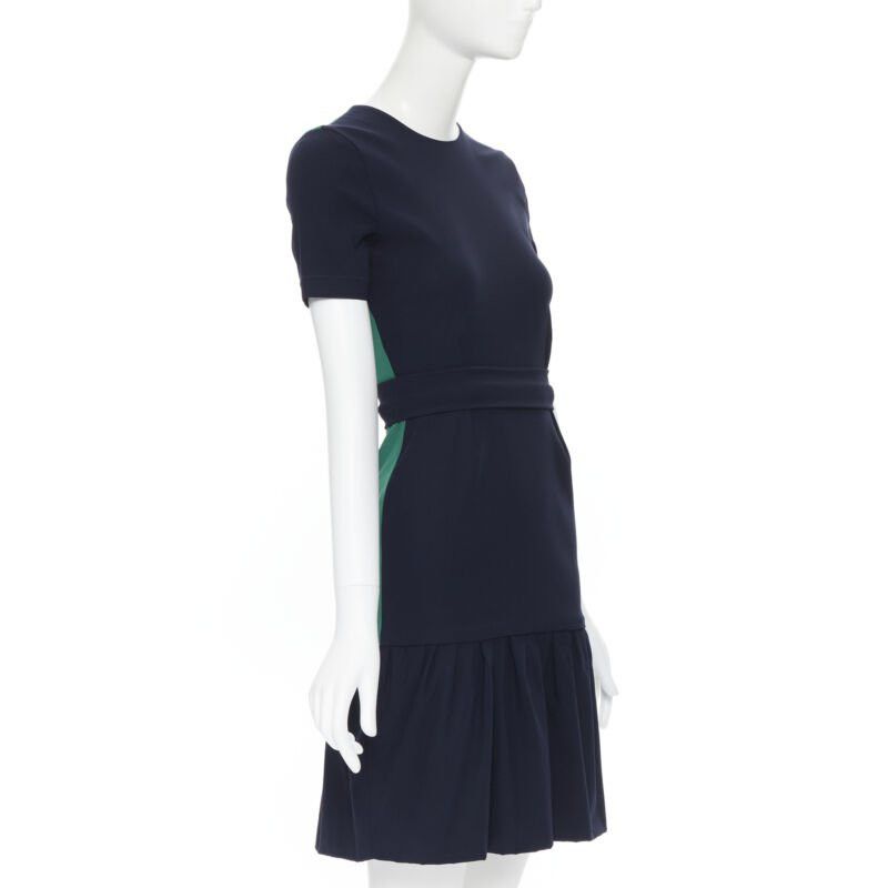 Preen by Thornton Bregrazzi PREEN THORNTON BREGAZZI navy blue green colorblocked back cocktail dress XS Size XS / US 0-2 / IT 36-38 - 4 Thumbnail