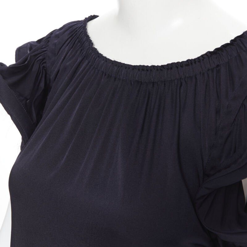 Lanvin LANVIN ALBER ELBAZ 2008 stretch silk elasticated neck ruffle sleeve top FR34 XS Size XS / US 0-2 / IT 36-38 - 7 Thumbnail