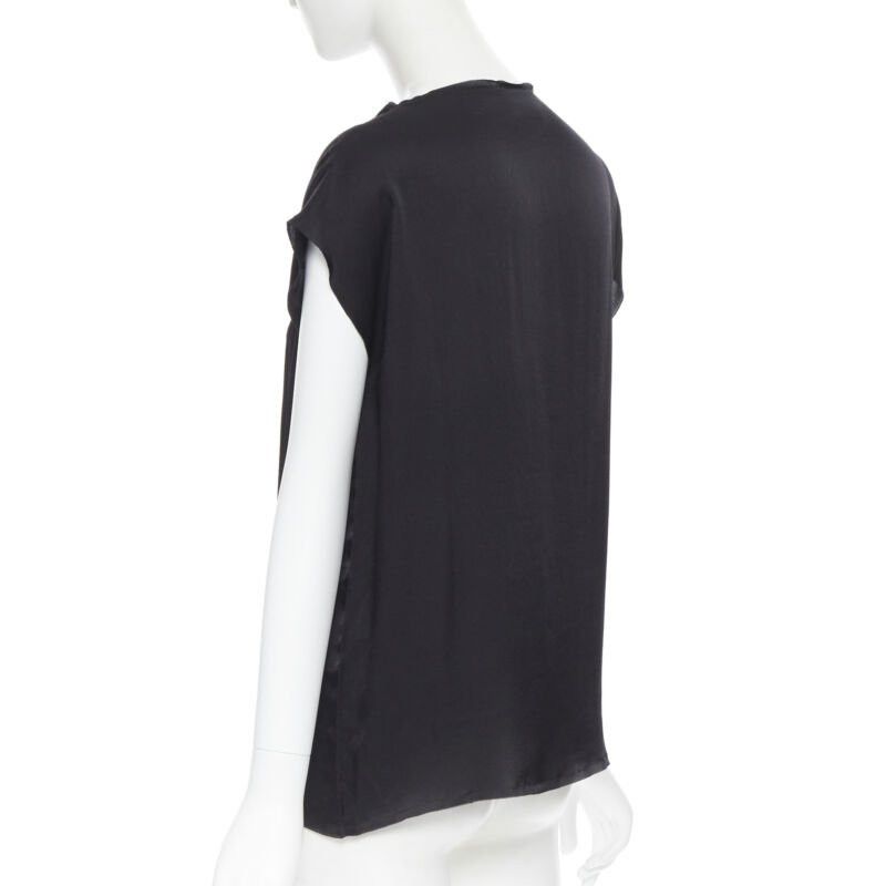 Lanvin LANVIN ALBER ELBAZ 2009 black silk lurex gold cut out cap sleeve top FR36 XS Size XS / US 0-2 / IT 36-38 - 6 Thumbnail