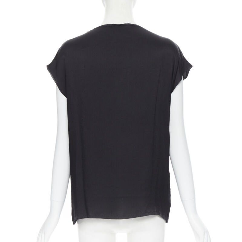 Lanvin LANVIN ALBER ELBAZ 2009 black silk lurex gold cut out cap sleeve top FR36 XS Size XS / US 0-2 / IT 36-38 - 5 Thumbnail