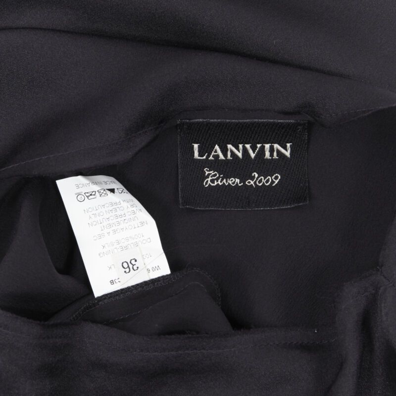 Lanvin LANVIN ALBER ELBAZ 2009 black silk lurex gold cut out cap sleeve top FR36 XS Size XS / US 0-2 / IT 36-38 - 9 Thumbnail