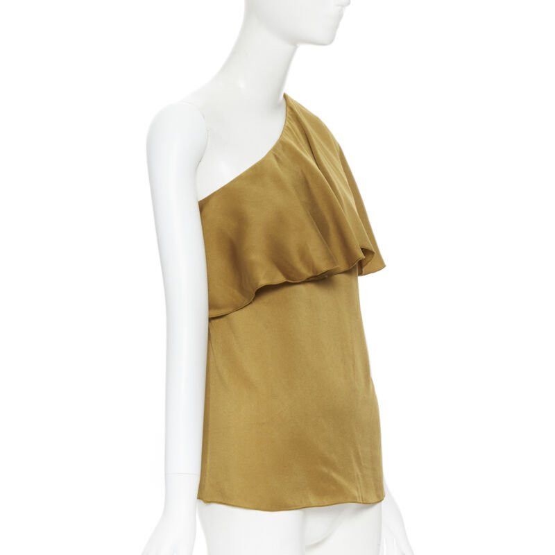 Lanvin LANVIN ALBER ELBAZ gold viscose acetate layered one shoulder evening top FR36 XS Size XS / US 0-2 / IT 36-38 - 2 Thumbnail