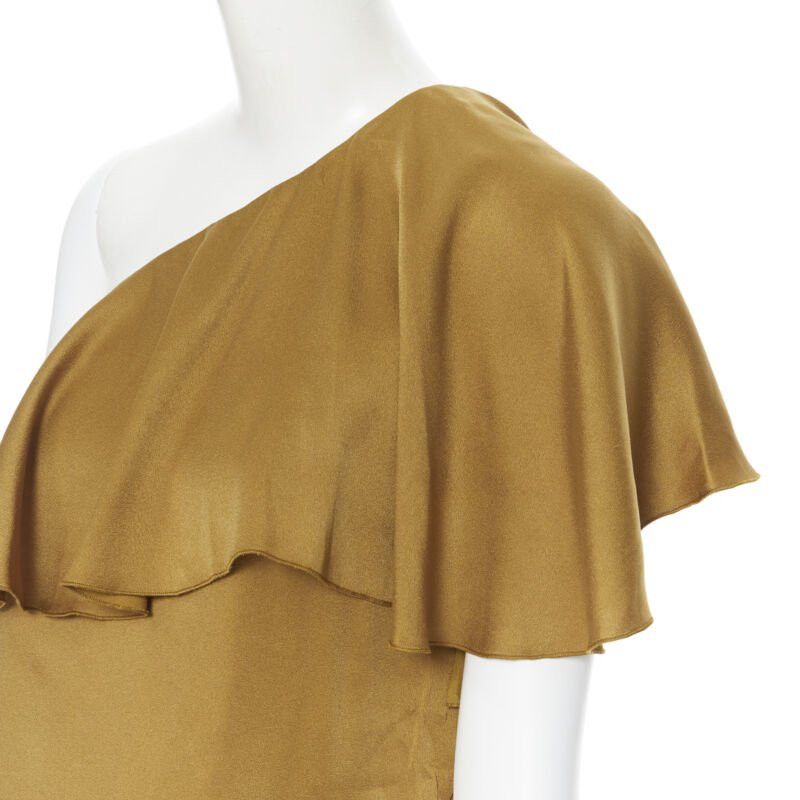 Lanvin LANVIN ALBER ELBAZ gold viscose acetate layered one shoulder evening top FR36 XS Size XS / US 0-2 / IT 36-38 - 6 Thumbnail