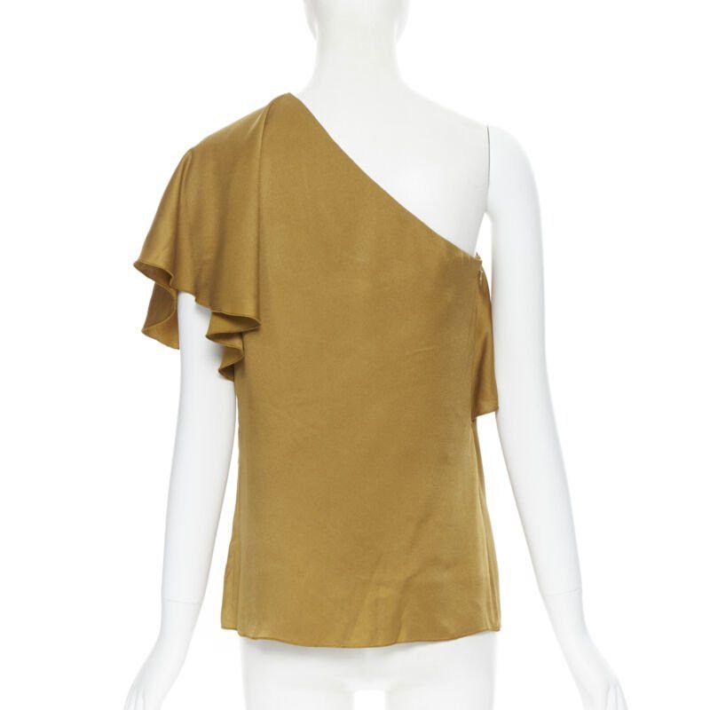 Lanvin LANVIN ALBER ELBAZ gold viscose acetate layered one shoulder evening top FR36 XS Size XS / US 0-2 / IT 36-38 - 4 Thumbnail
