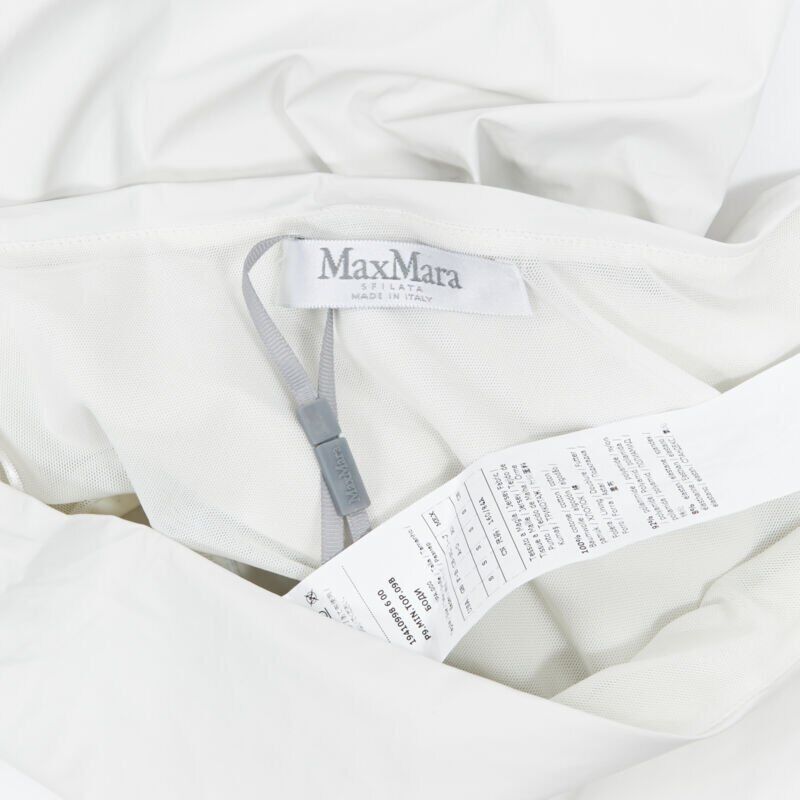 Max Mara new MAX MARA white coated cotton one shoulder asymmetric top S Size S / US 4 / IT 40 - 8 Thumbnail