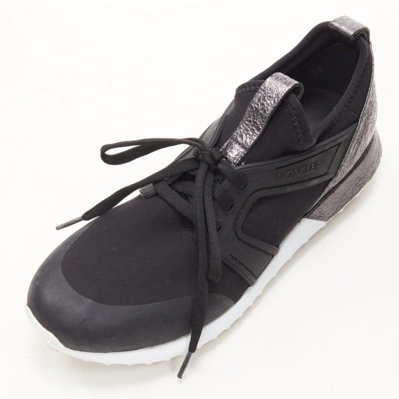 Moncler MONCLER black neoprene plastic caged metallic leather heel sports sneaker EU37 Size US 7 / IT 37 - 6 Thumbnail