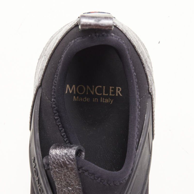 Moncler MONCLER black neoprene plastic caged metallic leather heel sports sneaker EU37 Size US 7 / IT 37 - 8 Thumbnail