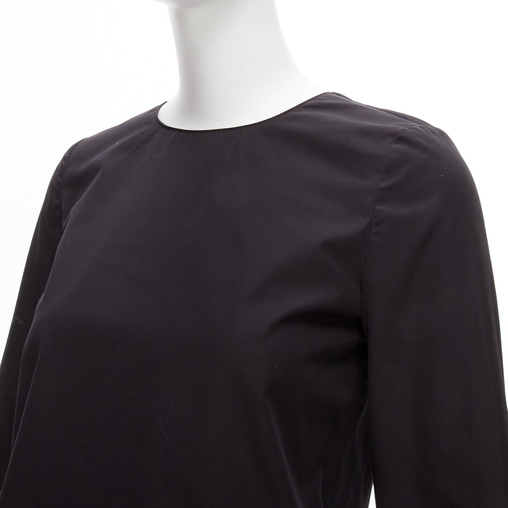 Marni new MARNI black cotton layered sleeves minimal crew neck blouse top FR36 S Size S / US 4 / IT 40 - 8 Thumbnail