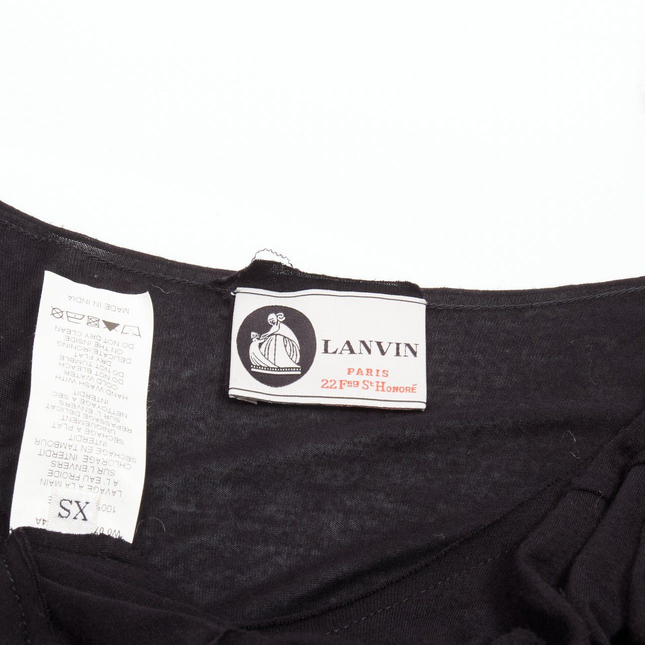 Lanvin LANVIN black asymmetric draped bust scoop neck sleeveless tank top FR32 XXS Size XS / US 0-2 / IT 36-38 - 9 Thumbnail