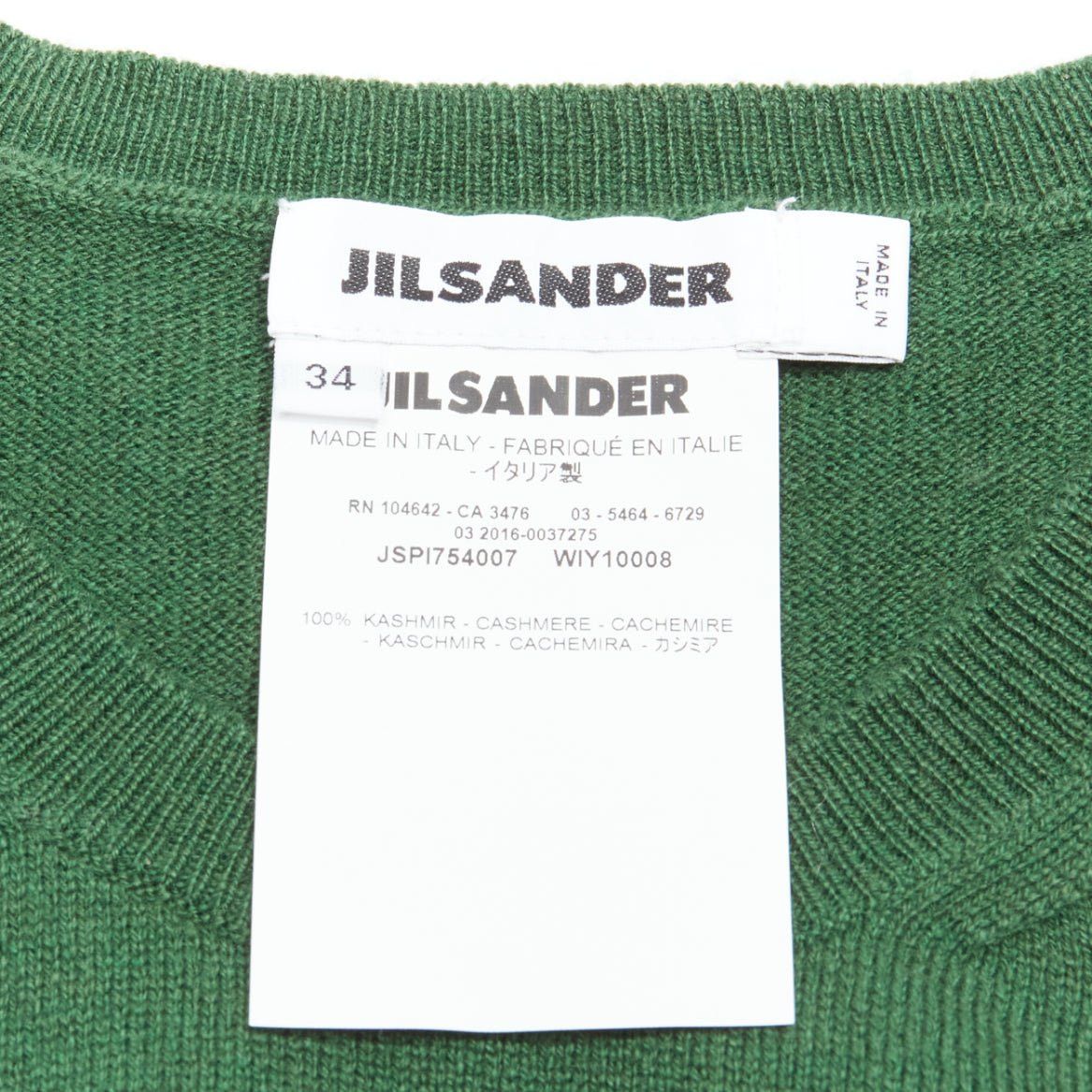 Jil Sander JIL SANDER 100% cashmere forest green crew neck sleeveless sweater vest FR34 XS Size XS / US 0-2 / IT 36-38 - 8 Thumbnail