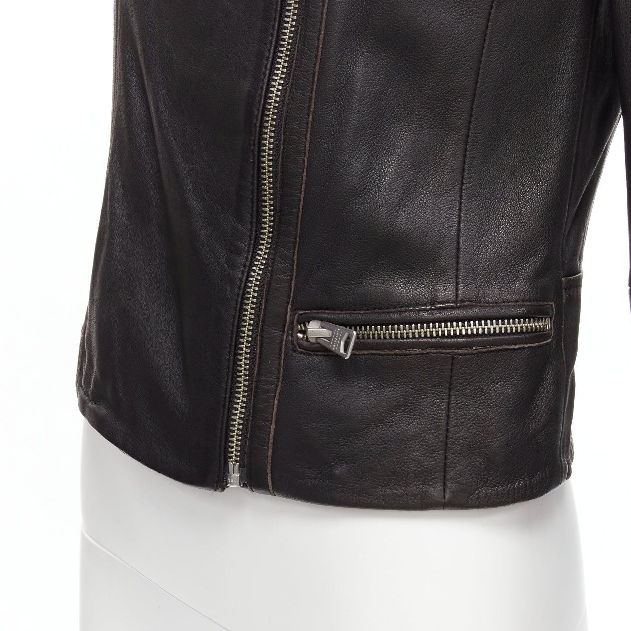 Allsaints ALL SAINTS Bales black lamb leather buckles funnel collar biker jacket UK6 XS Size XS / US 0-2 / IT 36-38 - 8 Thumbnail