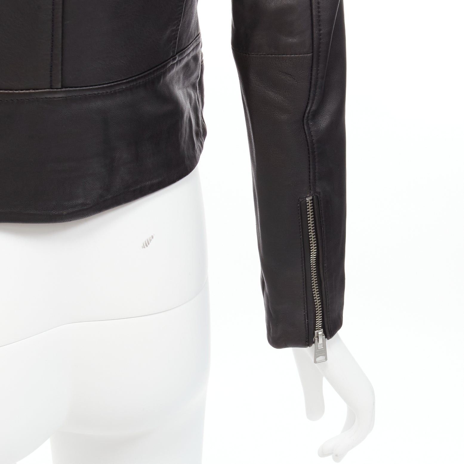 Allsaints ALL SAINTS Bales black lamb leather buckles funnel collar biker jacket UK6 XS Size XS / US 0-2 / IT 36-38 - 9 Thumbnail
