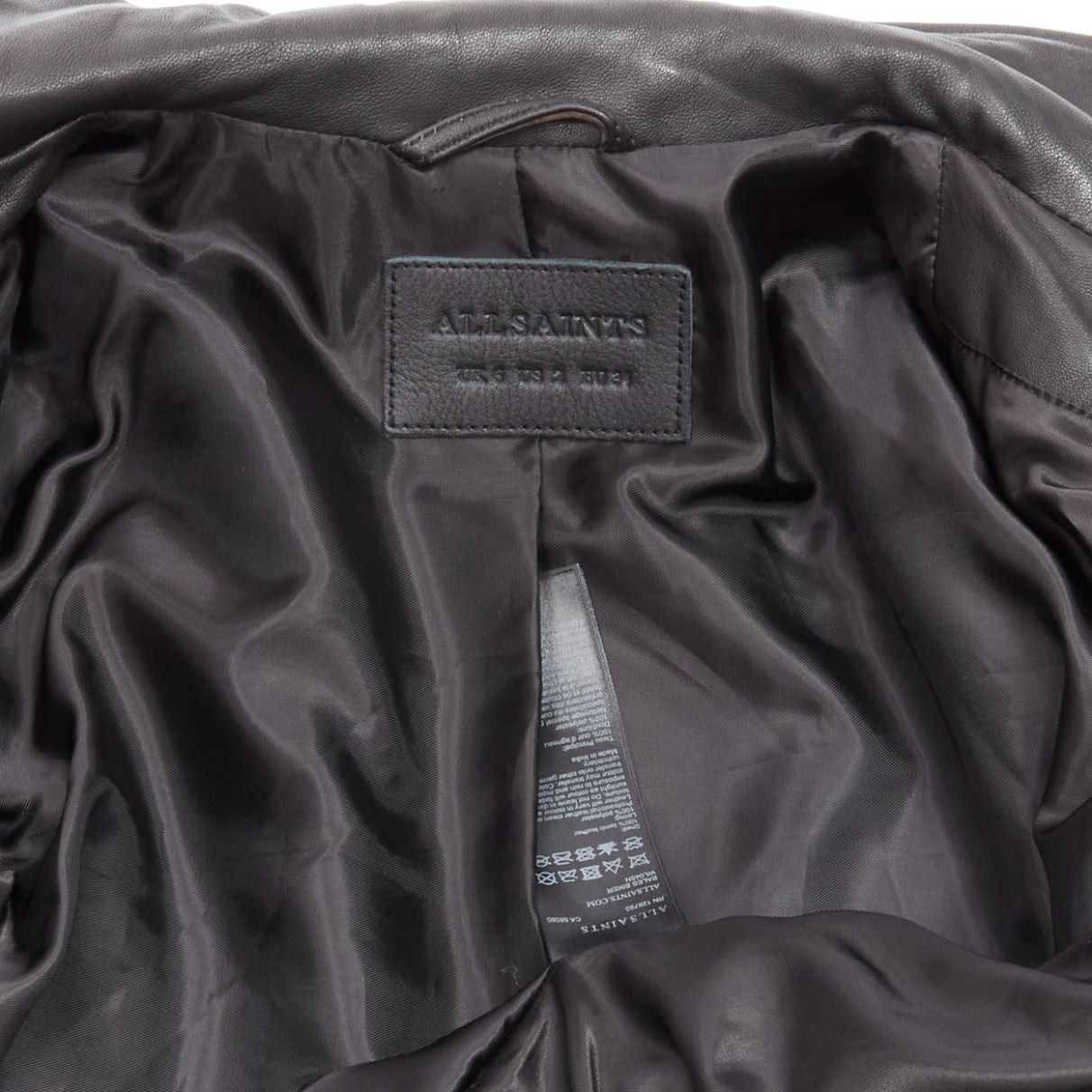 Allsaints ALL SAINTS Bales black lamb leather buckles funnel collar biker jacket UK6 XS Size XS / US 0-2 / IT 36-38 - 10 Thumbnail
