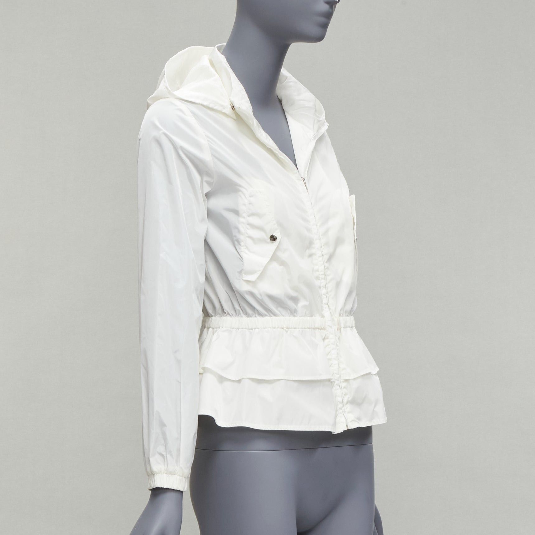 Gucci new GUCCI Kidswear ivory GG monogram logo peplum hooded jacket 12Y Size XS / US 0-2 / IT 36-38 - 4 Thumbnail