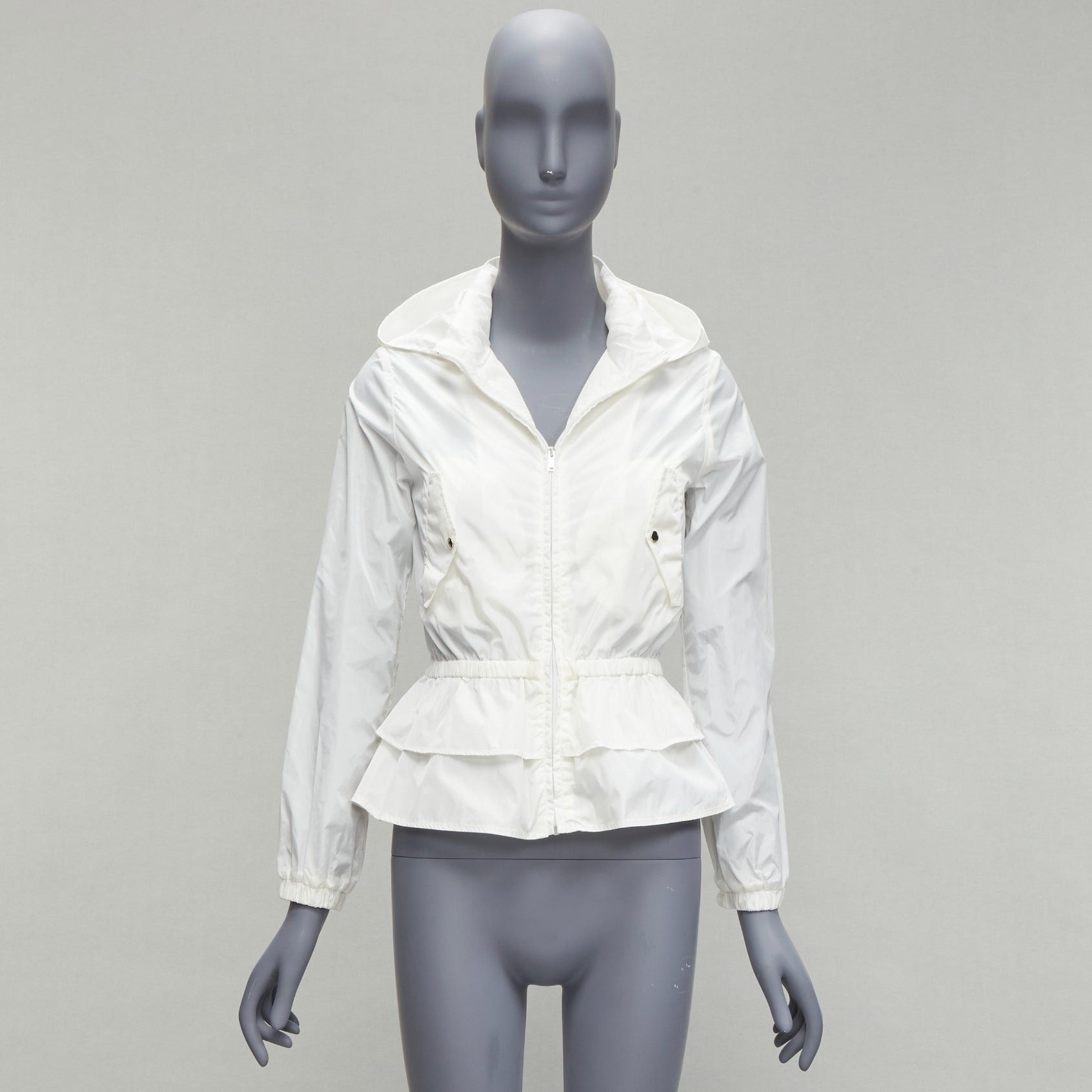 Gucci new GUCCI Kidswear ivory GG monogram logo peplum hooded jacket 12Y Size XS / US 0-2 / IT 36-38 - 10 Thumbnail