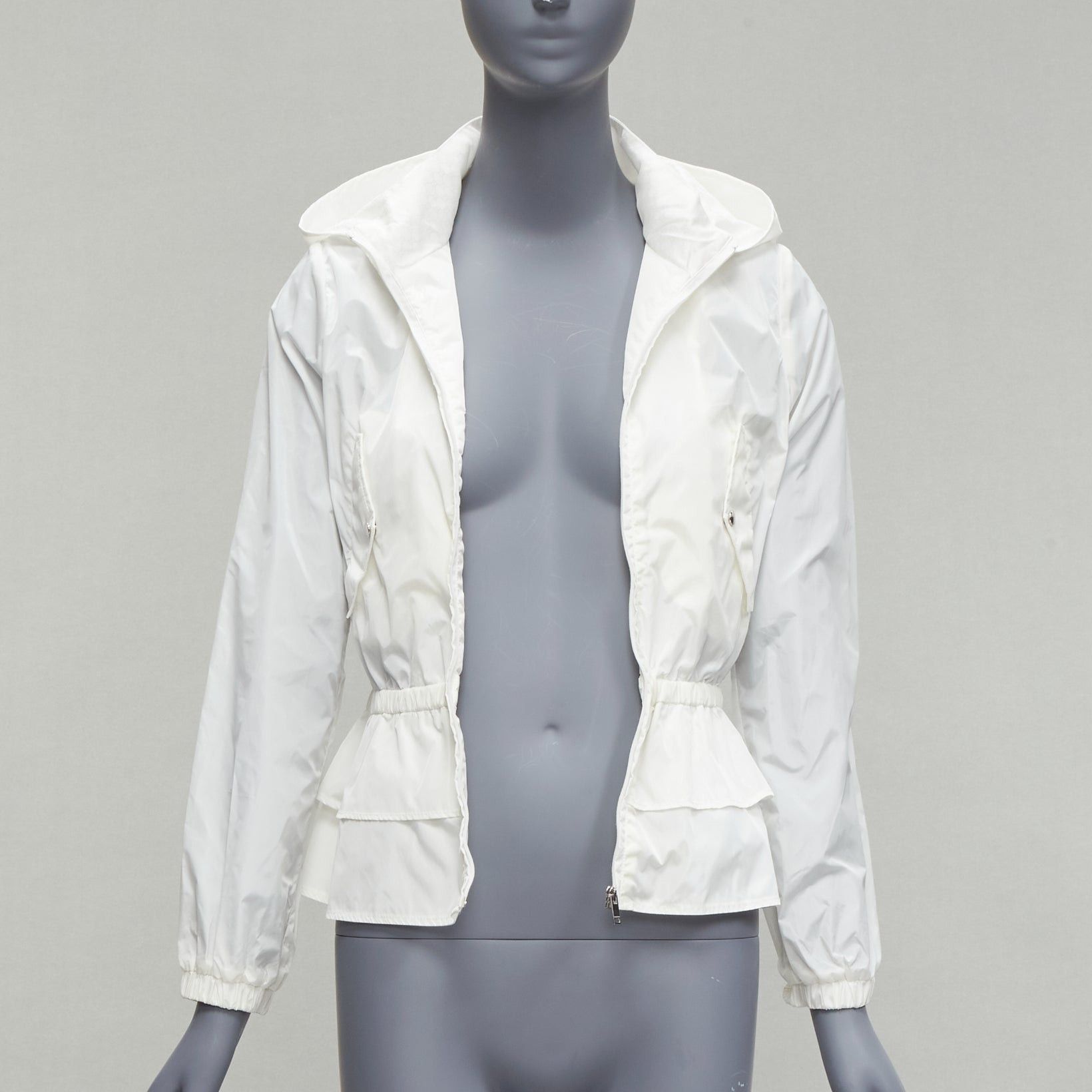 Gucci new GUCCI Kidswear ivory GG monogram logo peplum hooded jacket 12Y Size XS / US 0-2 / IT 36-38 - 3 Thumbnail