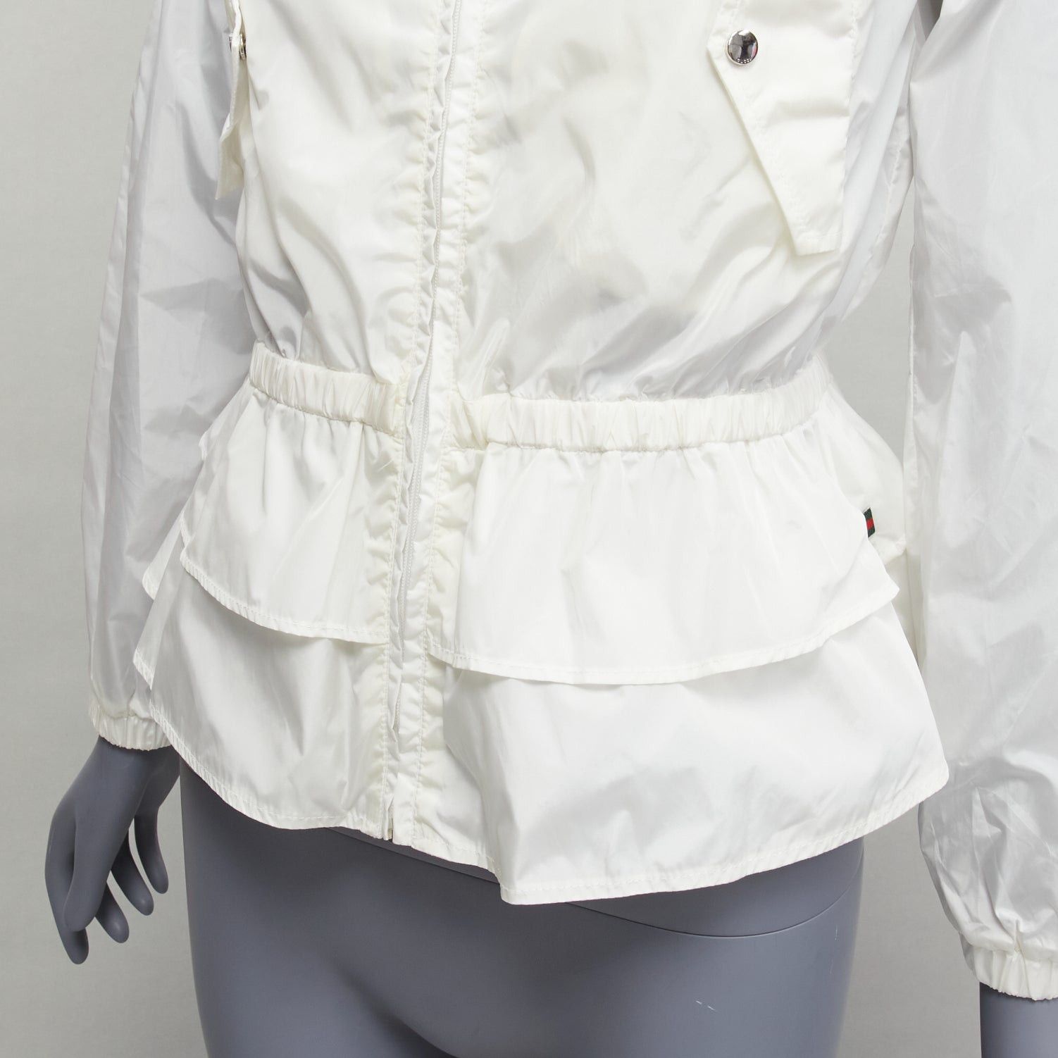 Gucci new GUCCI Kidswear ivory GG monogram logo peplum hooded jacket 12Y Size XS / US 0-2 / IT 36-38 - 2 Thumbnail