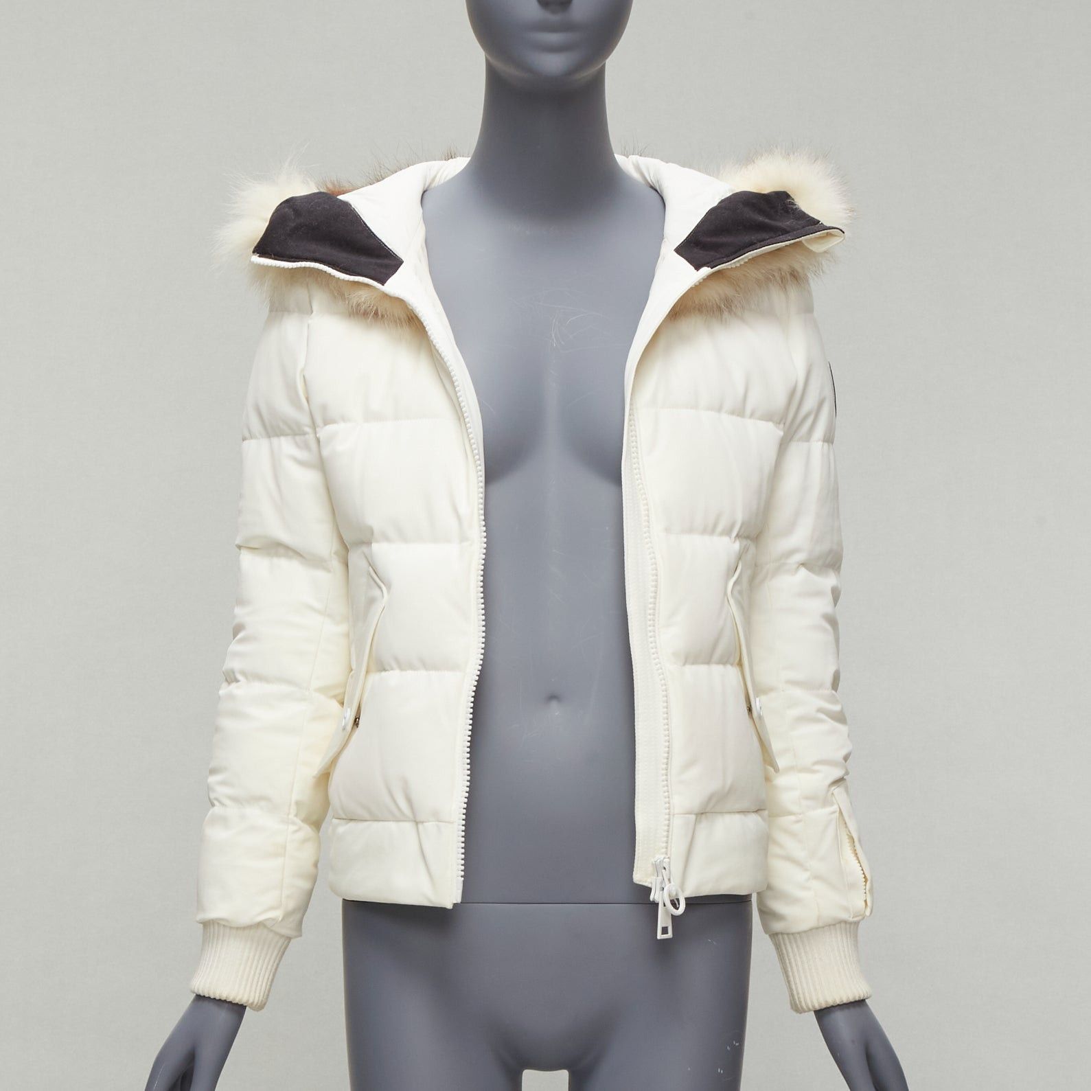Other ROSSIGNOL ivory fur trim hood logo hooded down puffer jacket IT38 XS Size XS / US 0-2 / IT 36-38 - 3 Thumbnail