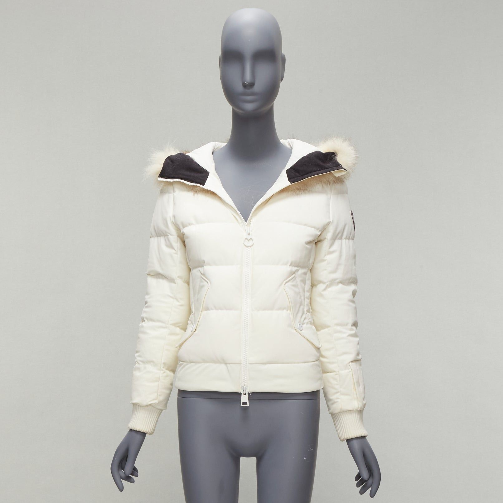 Other ROSSIGNOL ivory fur trim hood logo hooded down puffer jacket IT38 XS Size XS / US 0-2 / IT 36-38 - 10 Thumbnail