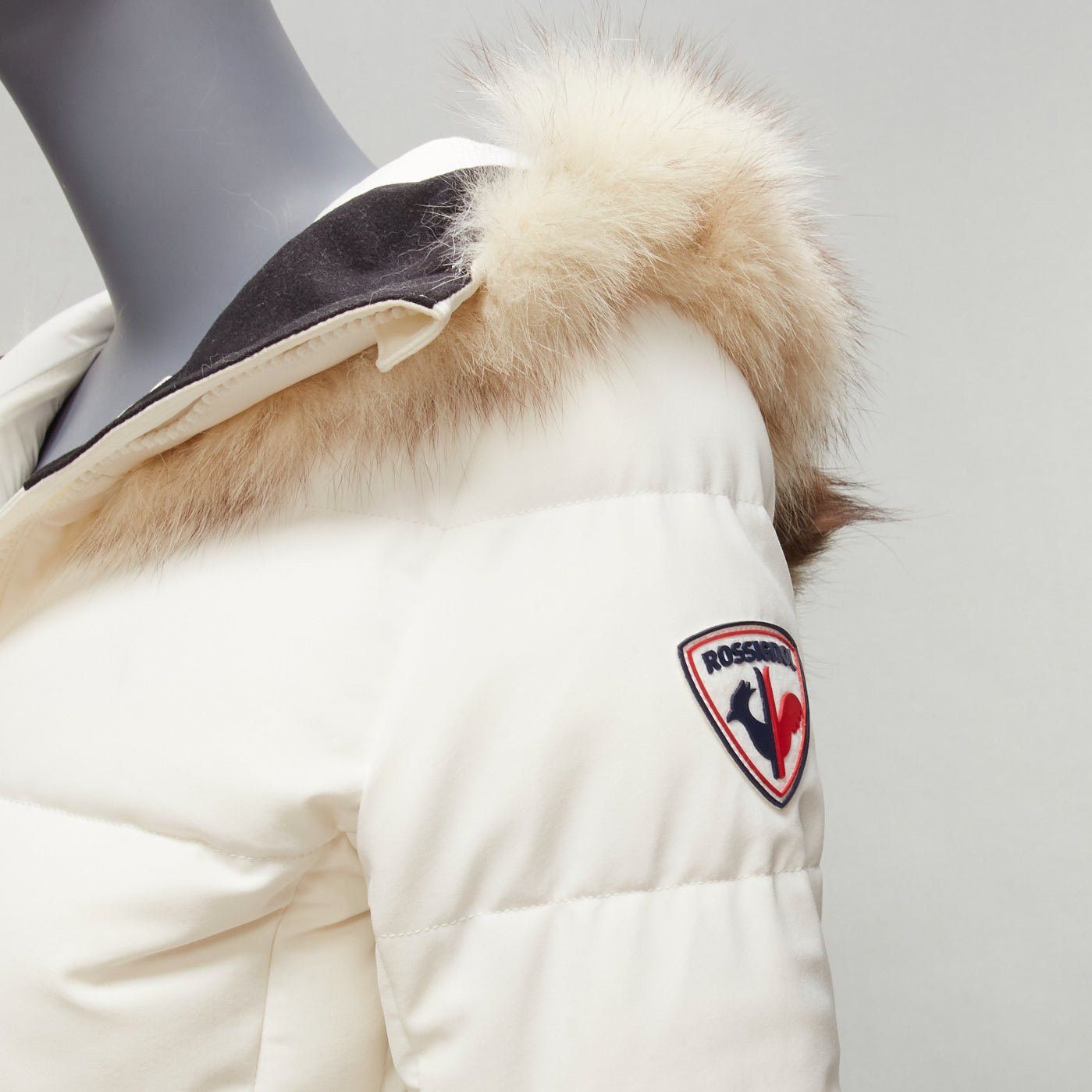 Other ROSSIGNOL ivory fur trim hood logo hooded down puffer jacket IT38 XS Size XS / US 0-2 / IT 36-38 - 2 Thumbnail