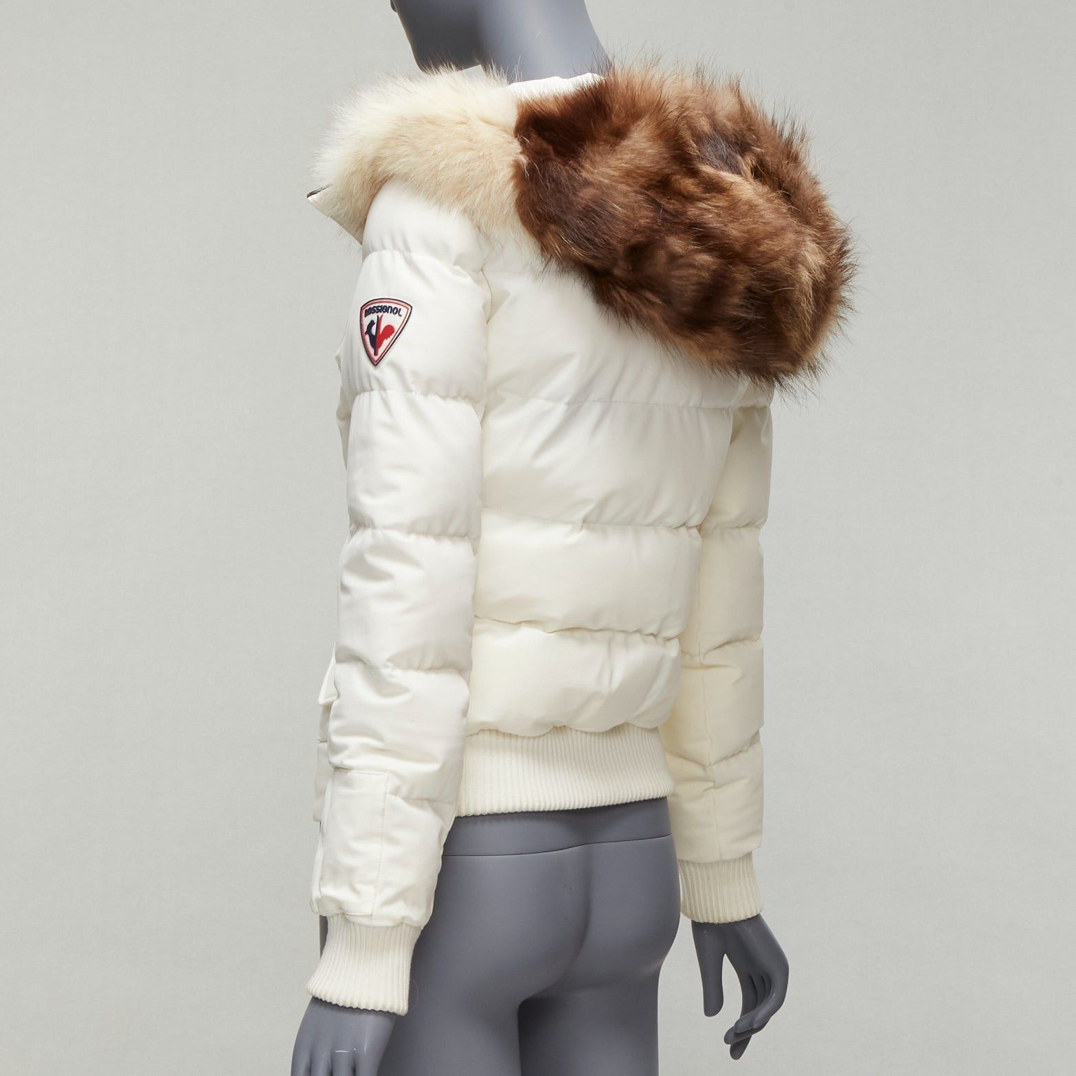 Other ROSSIGNOL ivory fur trim hood logo hooded down puffer jacket IT38 XS Size XS / US 0-2 / IT 36-38 - 7 Thumbnail
