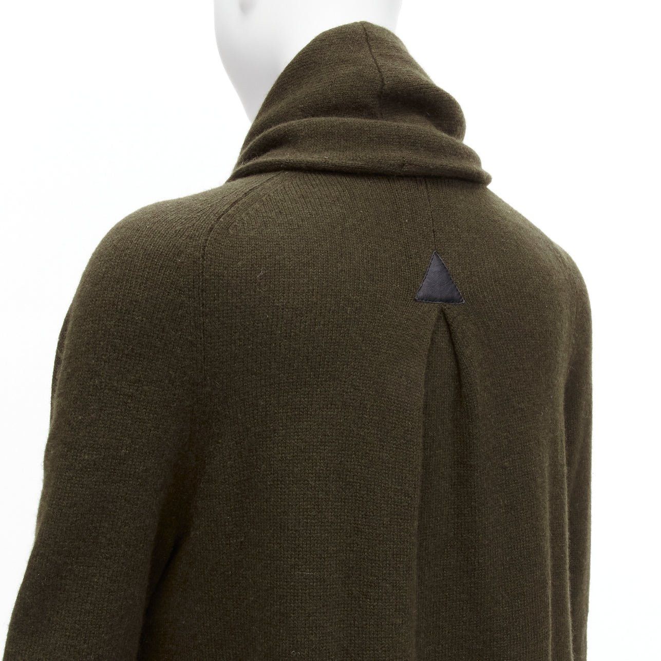 Vince VINCE army green yak wool shawl neck single button wrap cardigan coat XXS Size XS / US 0-2 / IT 36-38 - 2 Thumbnail