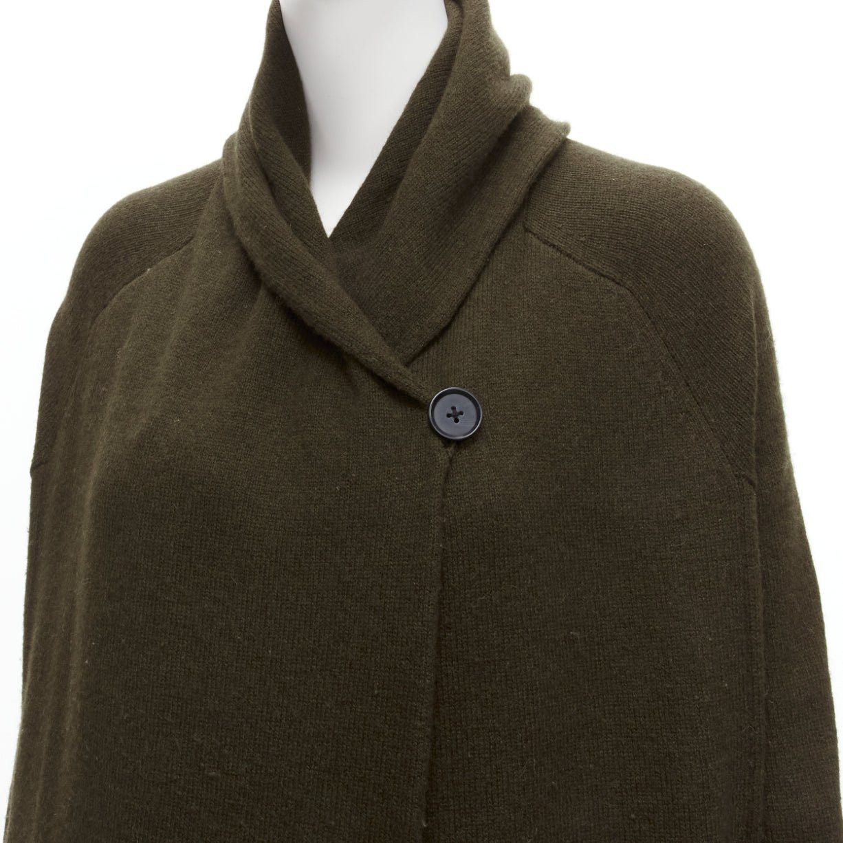 Vince VINCE army green yak wool shawl neck single button wrap cardigan coat XXS Size XS / US 0-2 / IT 36-38 - 8 Thumbnail