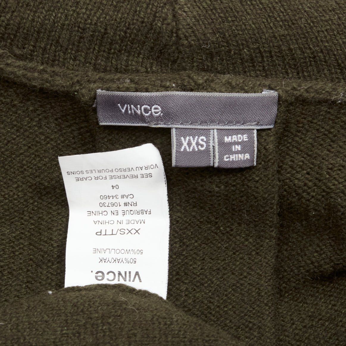 Vince VINCE army green yak wool shawl neck single button wrap cardigan coat XXS Size XS / US 0-2 / IT 36-38 - 10 Thumbnail