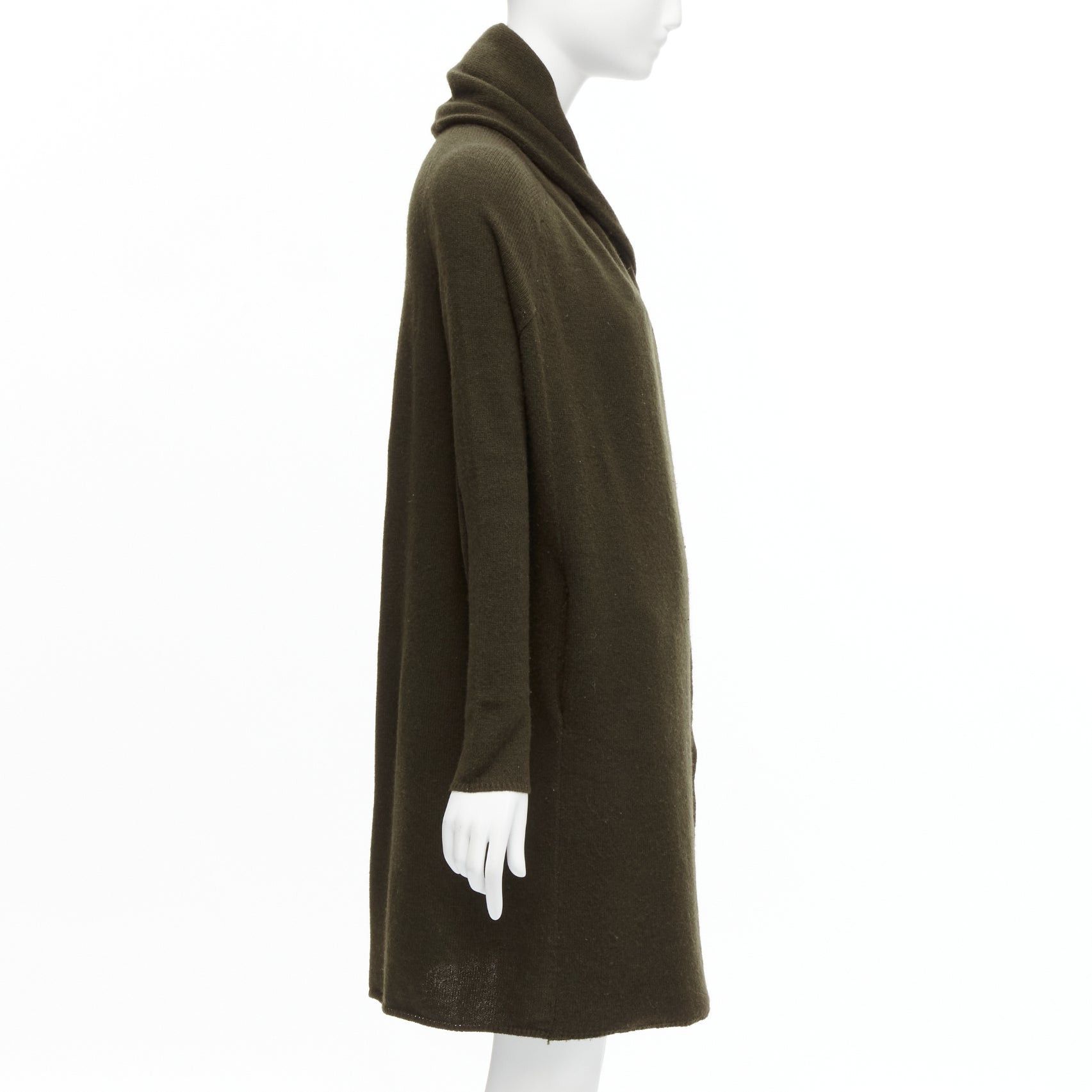 Vince VINCE army green yak wool shawl neck single button wrap cardigan coat XXS Size XS / US 0-2 / IT 36-38 - 5 Thumbnail