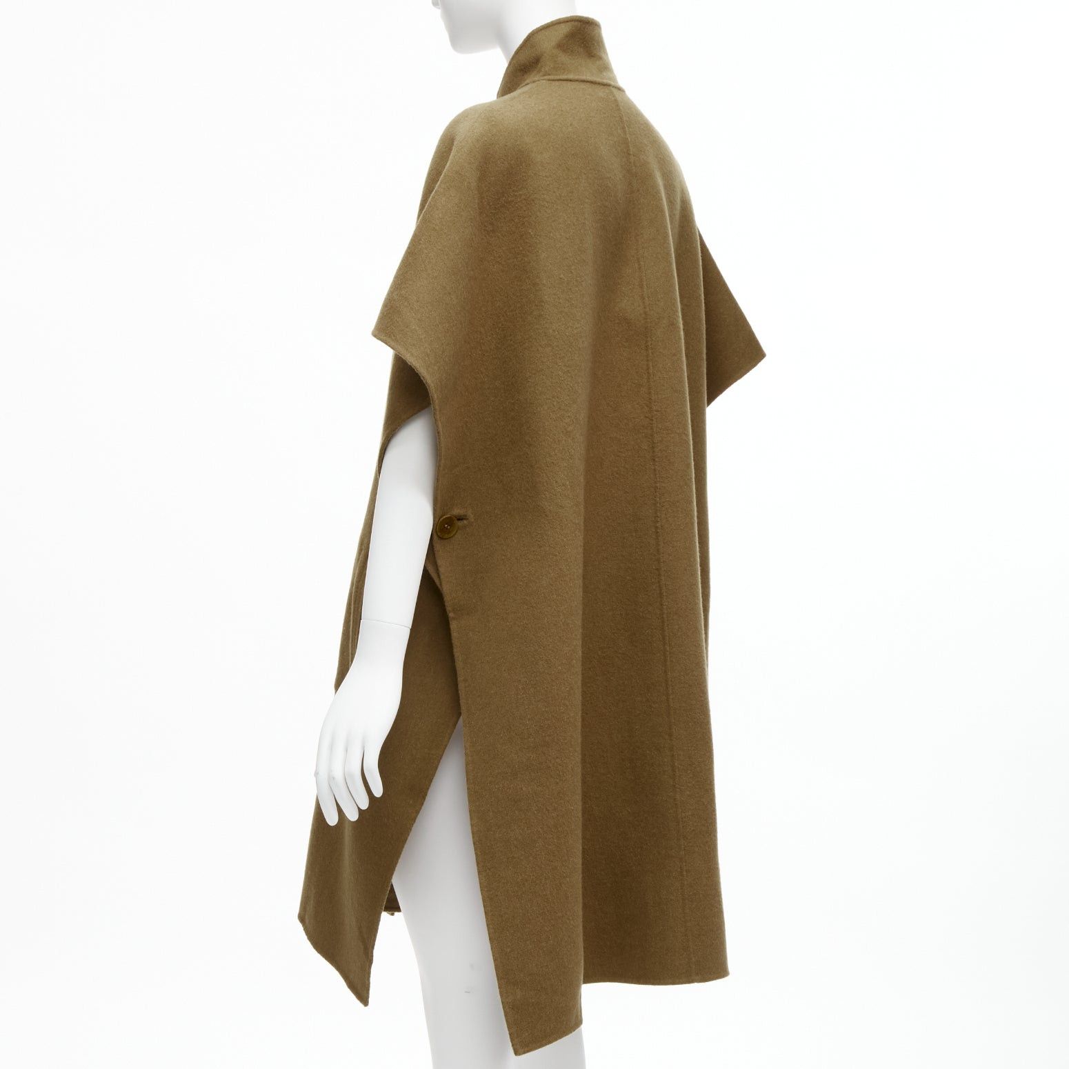 Tibi TIBI brown virgin wool angora cape sleeve high collar coat US0 XS Size XS / US 0-2 / IT 36-38 - 7 Thumbnail