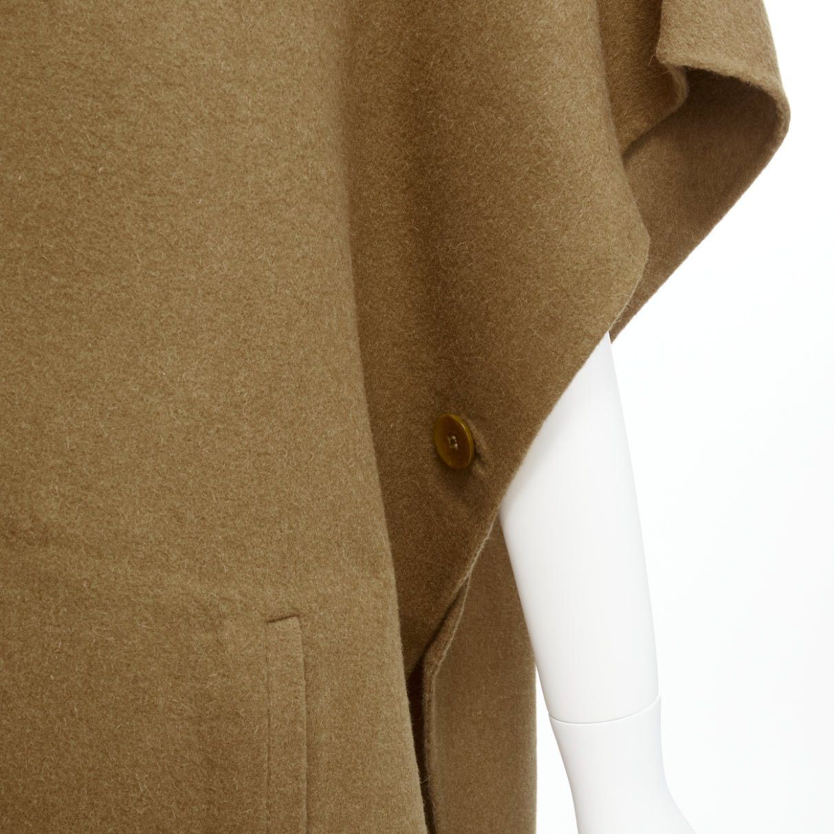 Tibi TIBI brown virgin wool angora cape sleeve high collar coat US0 XS Size XS / US 0-2 / IT 36-38 - 8 Thumbnail