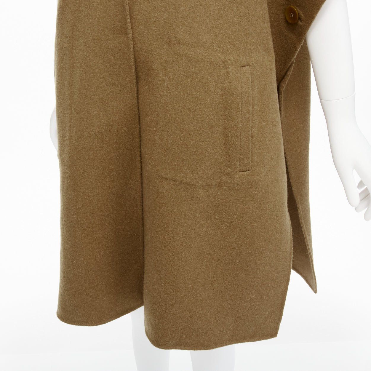 Tibi TIBI brown virgin wool angora cape sleeve high collar coat US0 XS Size XS / US 0-2 / IT 36-38 - 10 Thumbnail