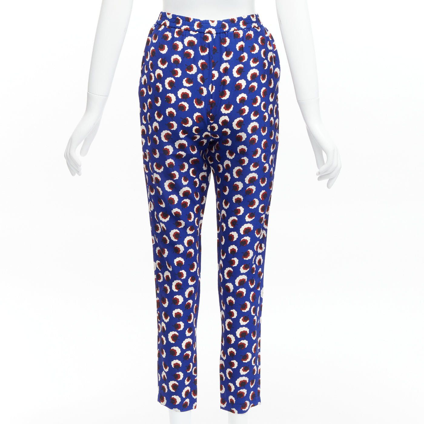 Stella McCartney STELLA MCCARTNEY 2014 blue floral print 100% silk elasticated waist cropped harem pants IT36 XXS Size 25" / US 0 / IT 36 - 5 Thumbnail