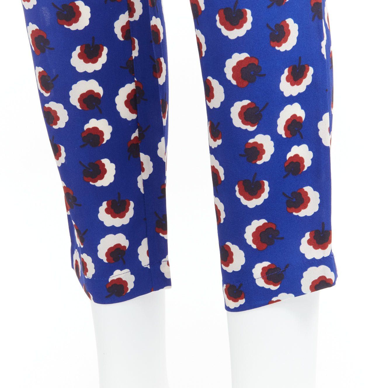 Stella McCartney STELLA MCCARTNEY 2014 blue floral print 100% silk elasticated waist cropped harem pants IT36 XXS Size 25" / US 0 / IT 36 - 8 Thumbnail