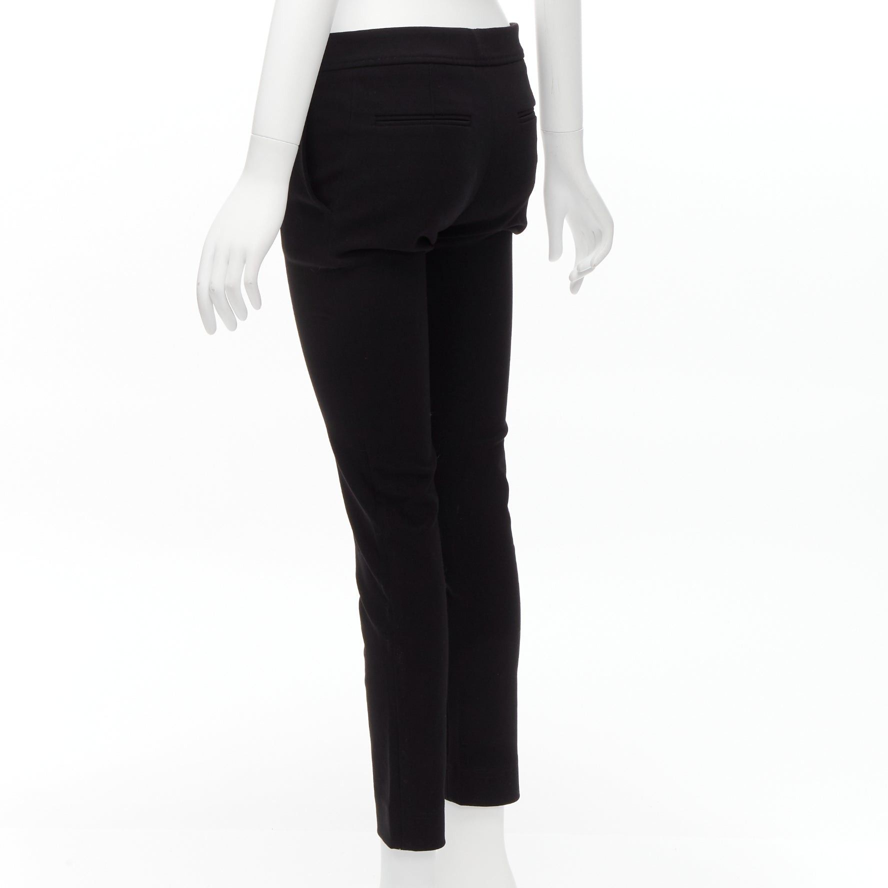 Stella McCartney new STELLA MCCARTNEY black wool blend high waist back pocket cropped skinny pants IT36 XXS Size 25" / US 0 / IT 36 - 6 Thumbnail