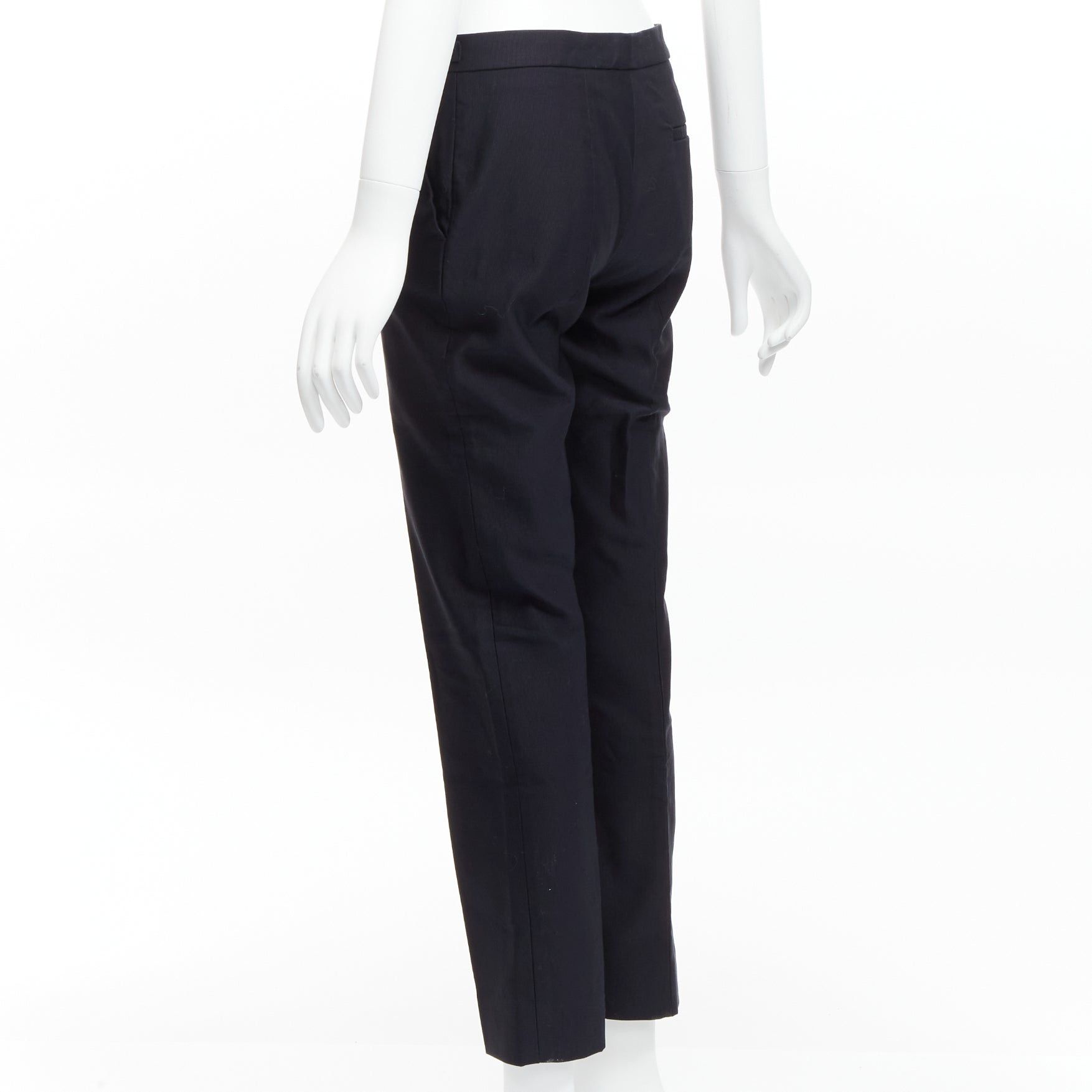 Gabriela Hearst GABRIELA HEARST black cotton silver side buckles silk lined tapered crop pants IT36 XXS Size 25" / US 0 / IT 36 - 6 Thumbnail