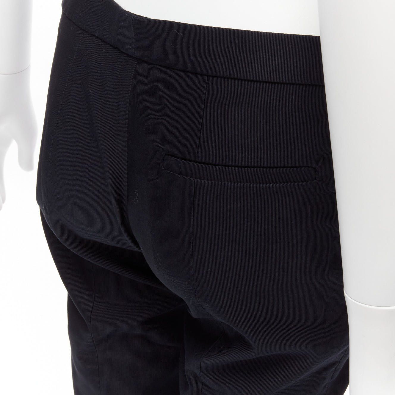 Gabriela Hearst GABRIELA HEARST black cotton silver side buckles silk lined tapered crop pants IT36 XXS Size 25" / US 0 / IT 36 - 7 Thumbnail