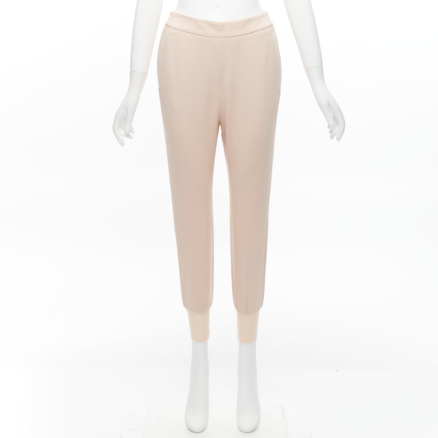 Stella McCartney STELLA MCCARTNEY pink minimalist elastic waistband cropped jogger harem pants IT34 XXS Size 24" / US 00 / IT 34 - 9 Thumbnail