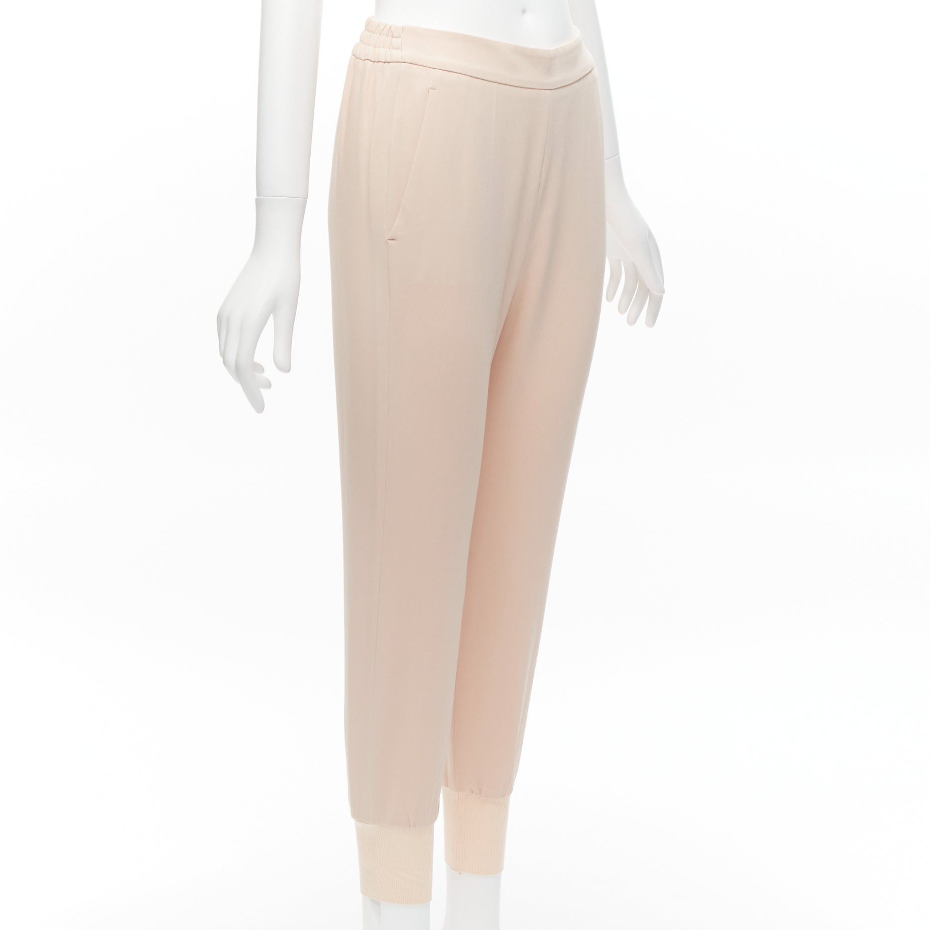 Stella McCartney STELLA MCCARTNEY pink minimalist elastic waistband cropped jogger harem pants IT34 XXS Size 24" / US 00 / IT 34 - 3 Thumbnail
