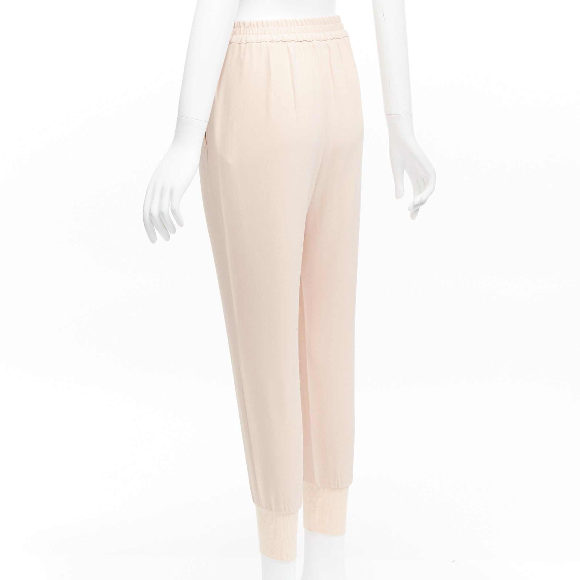 Stella McCartney STELLA MCCARTNEY pink minimalist elastic waistband cropped jogger harem pants IT34 XXS Size 24" / US 00 / IT 34 - 6 Thumbnail