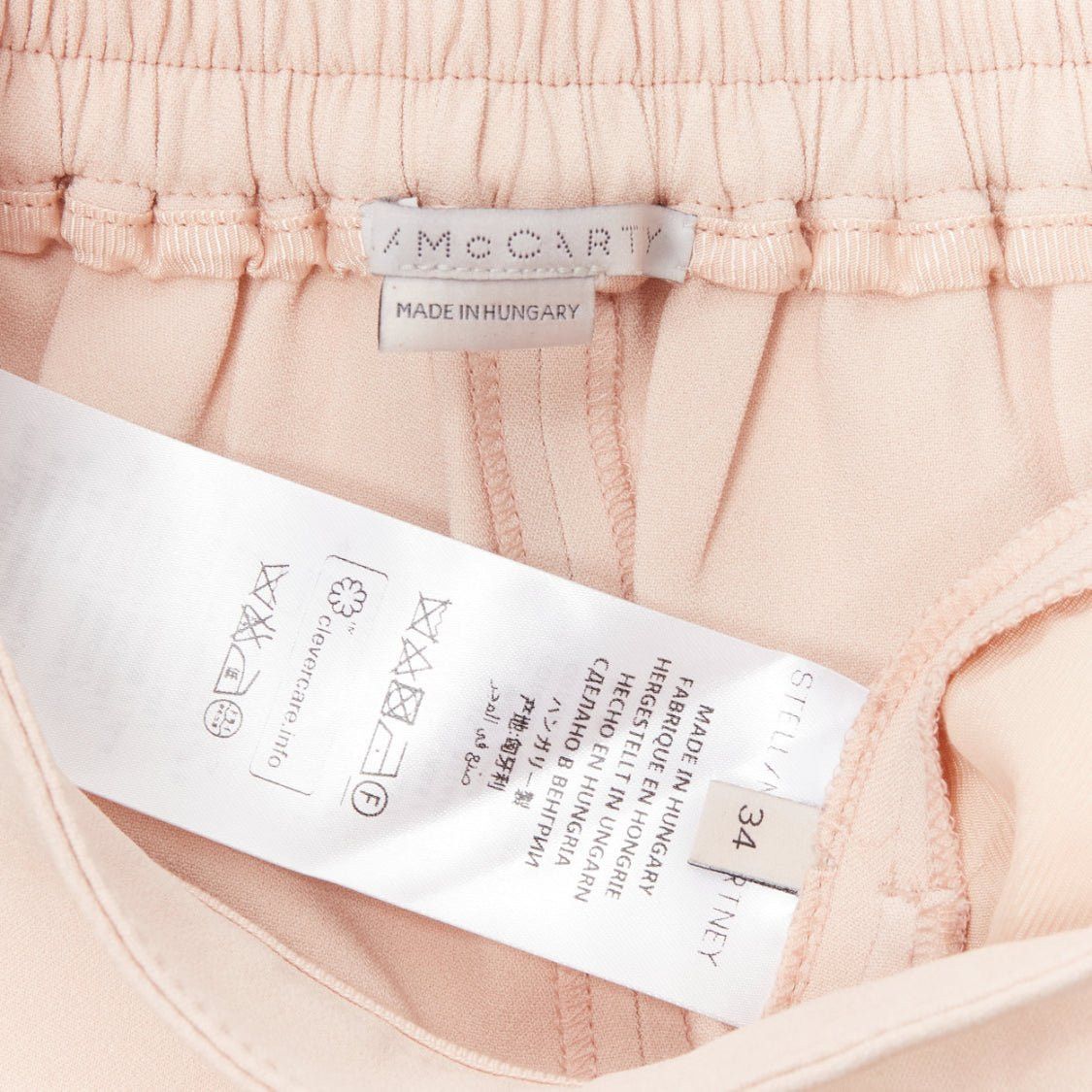Stella McCartney STELLA MCCARTNEY pink minimalist elastic waistband cropped jogger harem pants IT34 XXS Size 24" / US 00 / IT 34 - 8 Thumbnail