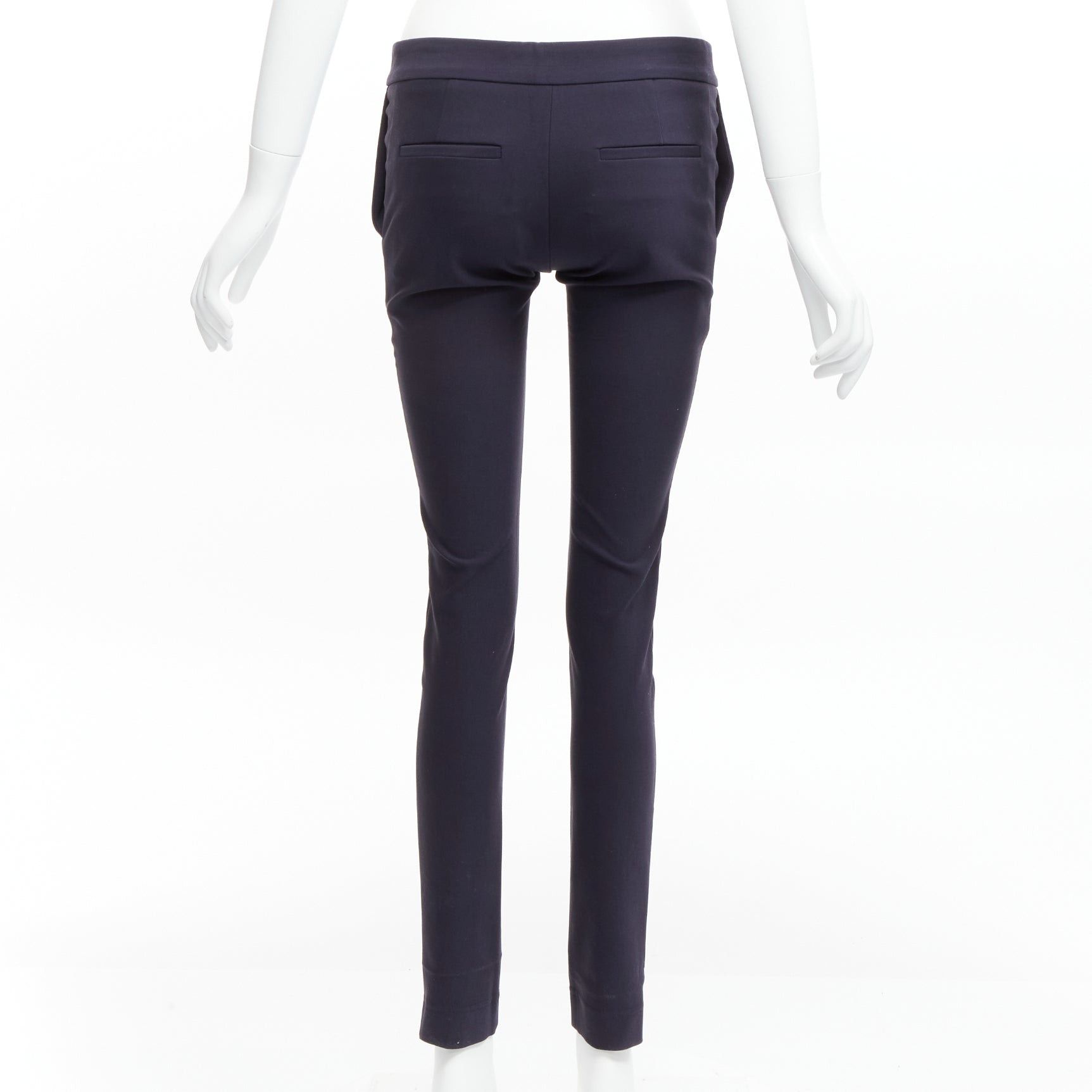 Stella McCartney new STELLA MCCARTNEY navy cotton blend high waist cropped skinny pants IT36 XXS Size 25" / US 0 / IT 36 - 5 Thumbnail