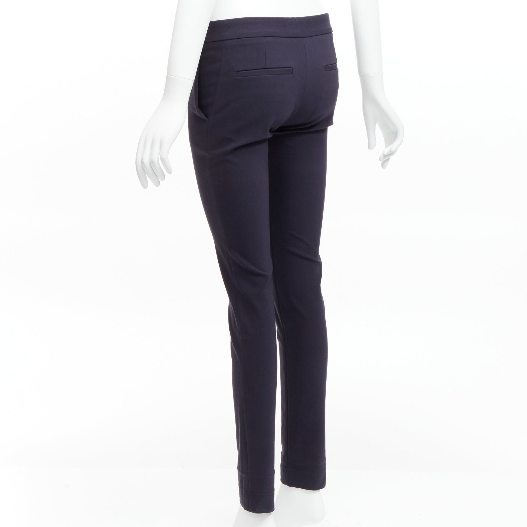 Stella McCartney new STELLA MCCARTNEY navy cotton blend high waist cropped skinny pants IT36 XXS Size 25" / US 0 / IT 36 - 6 Thumbnail