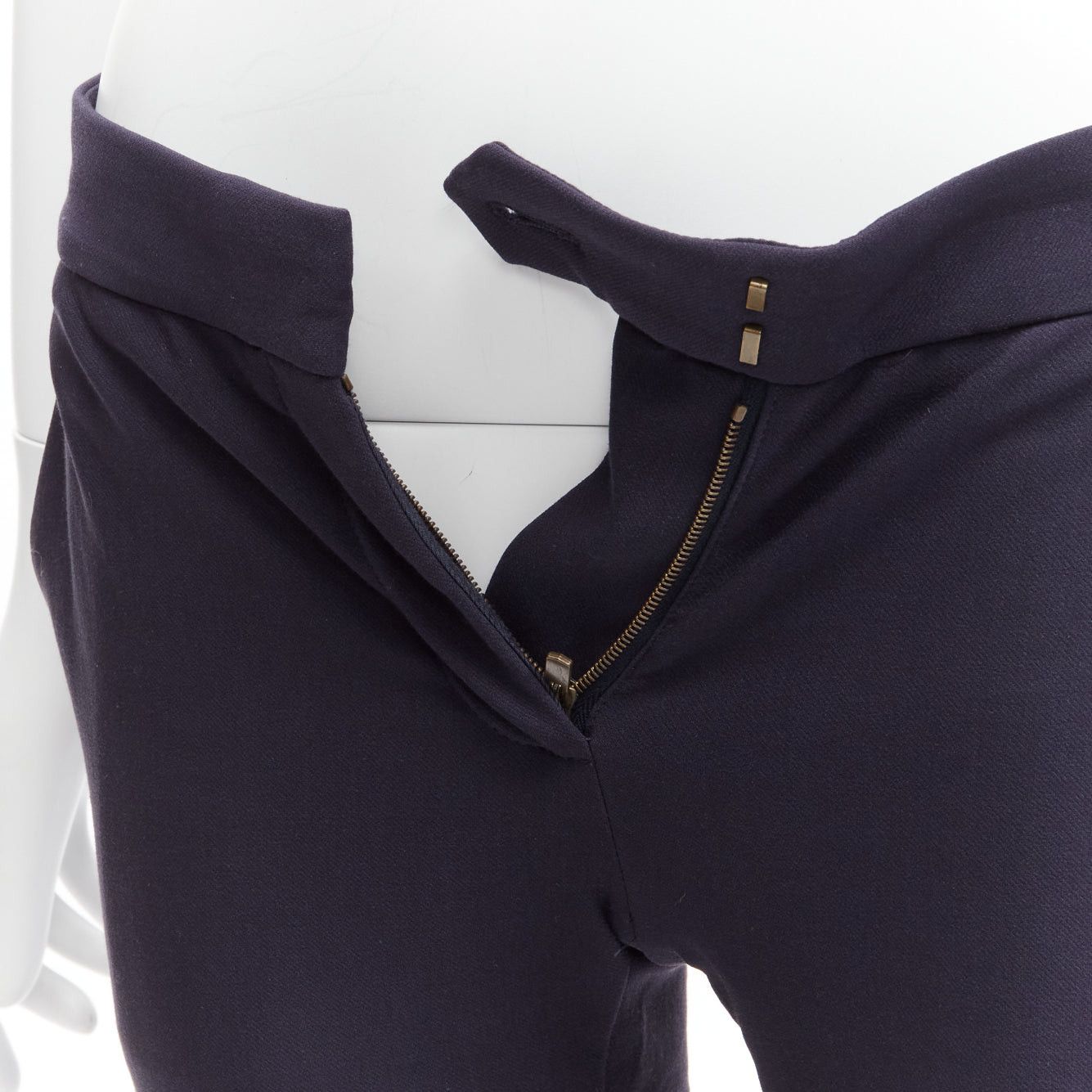 Stella McCartney new STELLA MCCARTNEY navy cotton blend high waist cropped skinny pants IT36 XXS Size 25" / US 0 / IT 36 - 7 Thumbnail