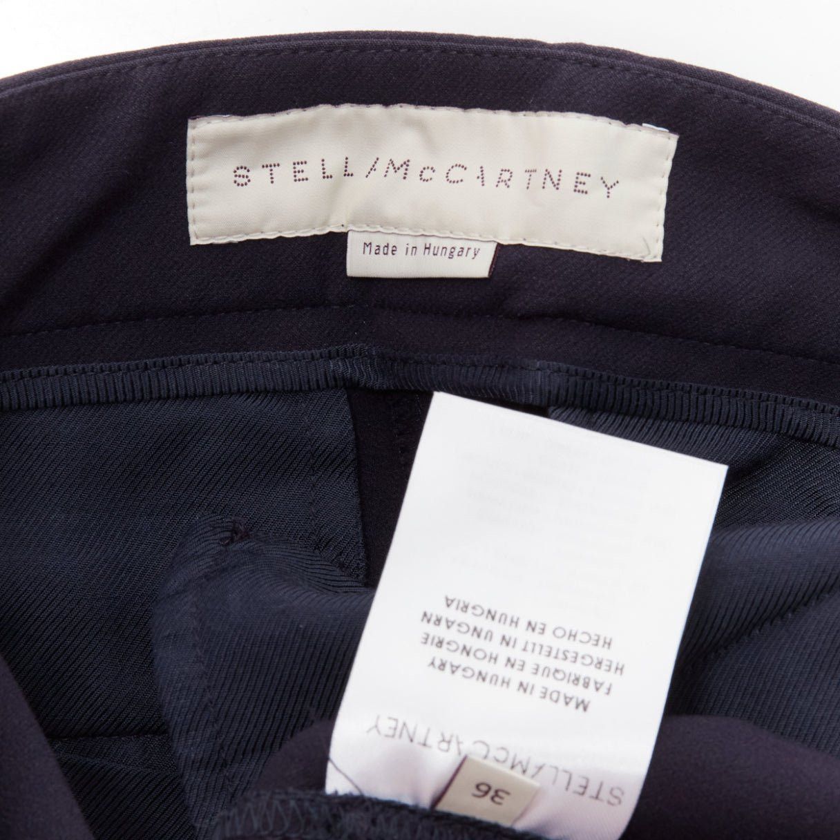 Stella McCartney new STELLA MCCARTNEY navy cotton blend high waist cropped skinny pants IT36 XXS Size 25" / US 0 / IT 36 - 9 Thumbnail