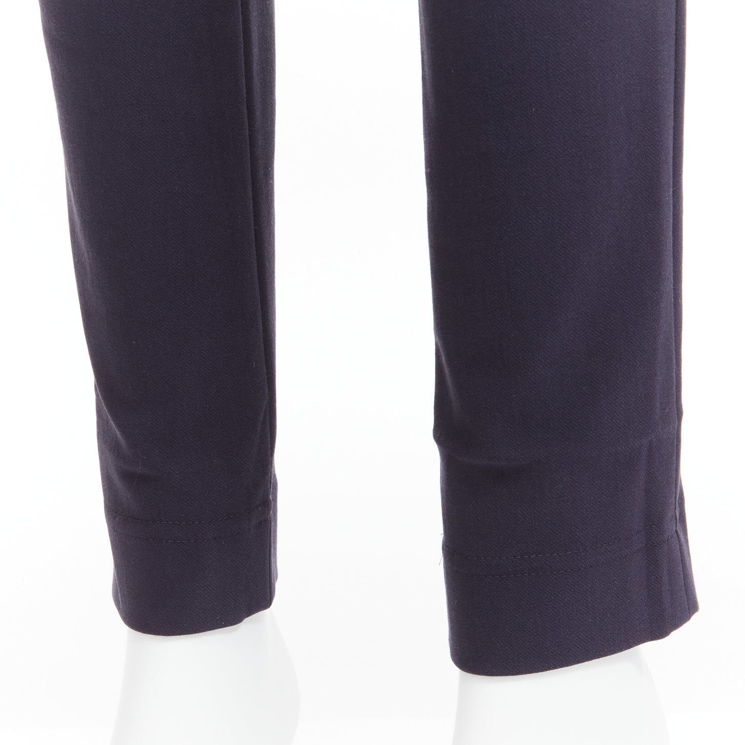 Stella McCartney new STELLA MCCARTNEY navy cotton blend high waist cropped skinny pants IT36 XXS Size 25" / US 0 / IT 36 - 8 Thumbnail