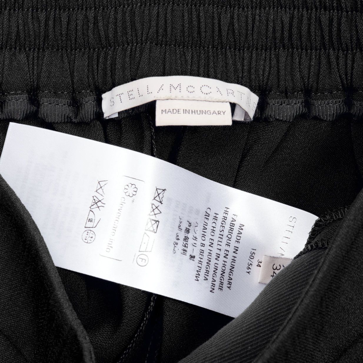 Stella McCartney STELLA MCCARTNEY black minimalist elastic waistband cropped jogger harem pants IT34 XXS Size 24" / US 00 / IT 34 - 8 Thumbnail